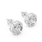 Round Diamonds Halo Stud Earrings