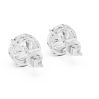 Round Diamonds Halo Stud Earrings