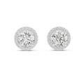 Round Diamonds Halo Stud Earrings