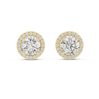 Round Diamonds Halo Stud Earrings