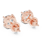Round Diamond Four Prong Stud Earrings