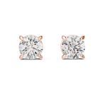 Round Diamond Four Prong Stud Earrings