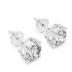 Round Diamond Four Prong Stud Earrings