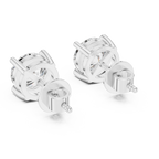 Round Diamond Four Prong Stud Earrings
