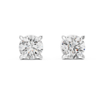 Round Diamond Four Prong Stud Earrings