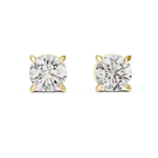 Round Diamond Four Prong Stud Earrings