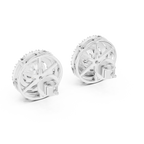 Round Diamond Triple Halo Stud Earrings
