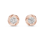 Round Diamond Swirl Stud Earrings