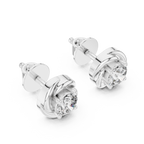 Round Diamond Swirl Stud Earrings