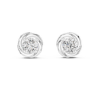 Round Diamond Swirl Stud Earrings