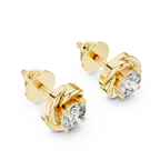 Round Diamond Swirl Stud Earrings