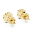 Round Diamond Swirl Stud Earrings