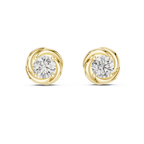 Round Diamond Swirl Stud Earrings