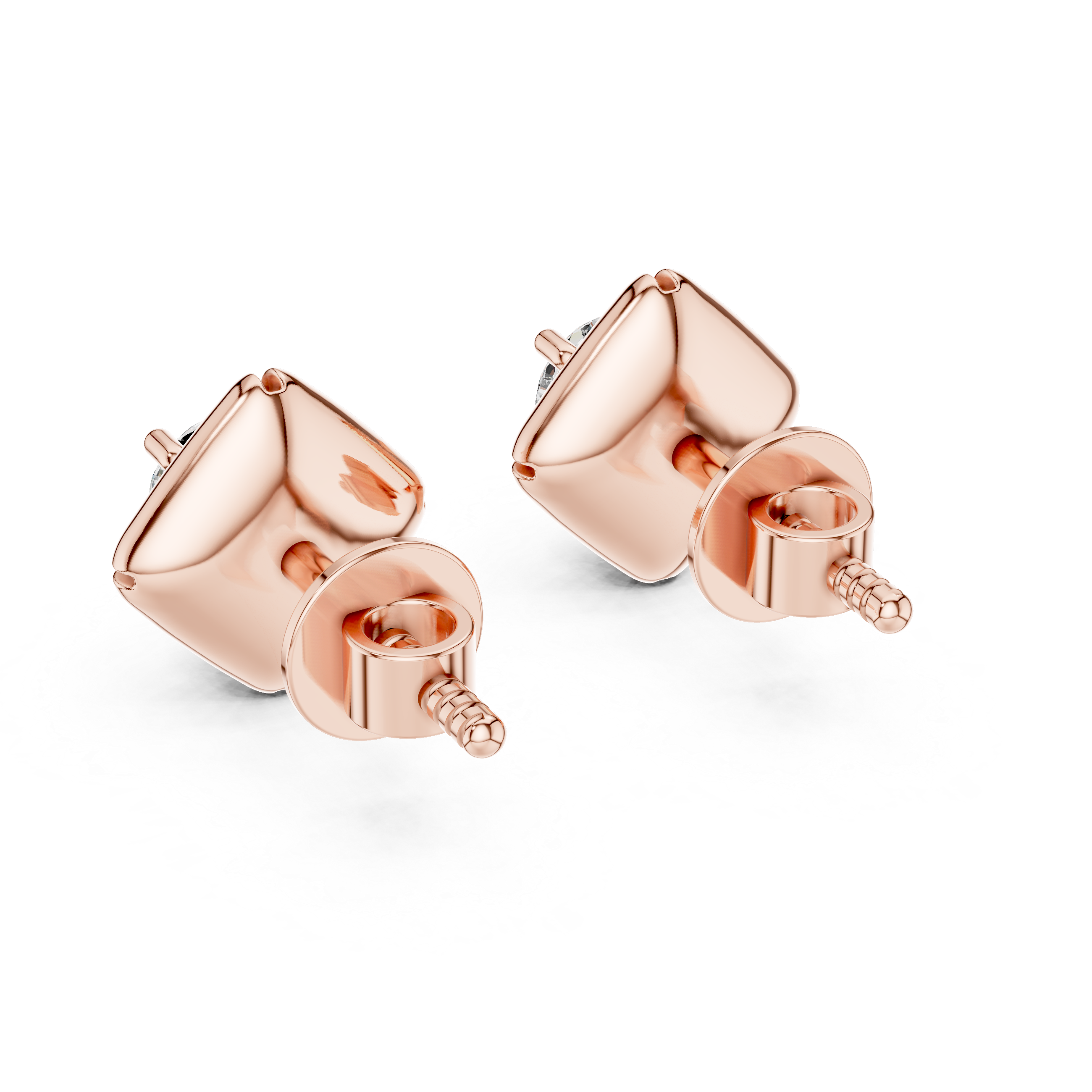 Round Diamond Star Stud Earrings