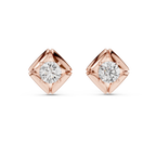 Round Diamond Star Stud Earrings