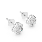 Round Diamond Star Stud Earrings