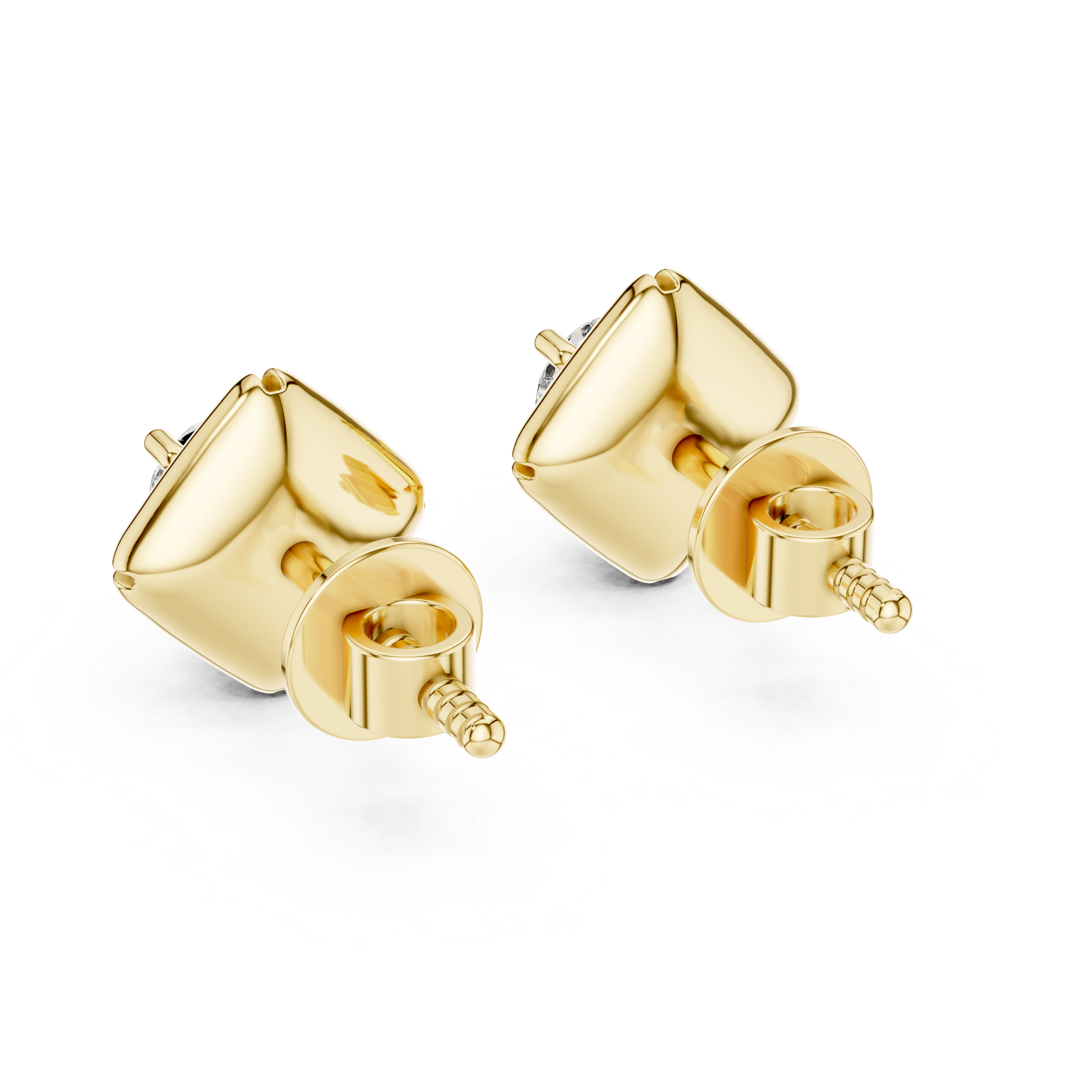 Round Diamond Star Stud Earrings