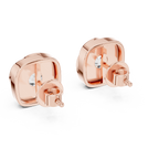 Round Diamond Swirl Frame Stud Earrings