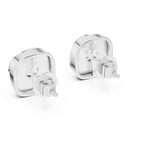 Round Diamond Swirl Frame Stud Earrings