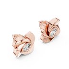 Round Diamond Swirl Knot Stud Earrings