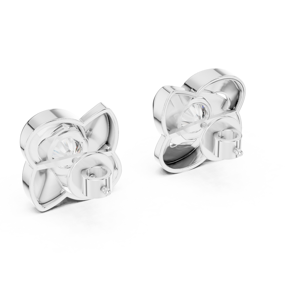 Round Diamond Swirl Knot Stud Earrings