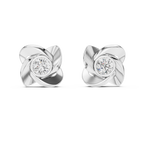 Round Diamond Swirl Knot Stud Earrings