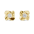 Round Diamond Swirl Knot Stud Earrings
