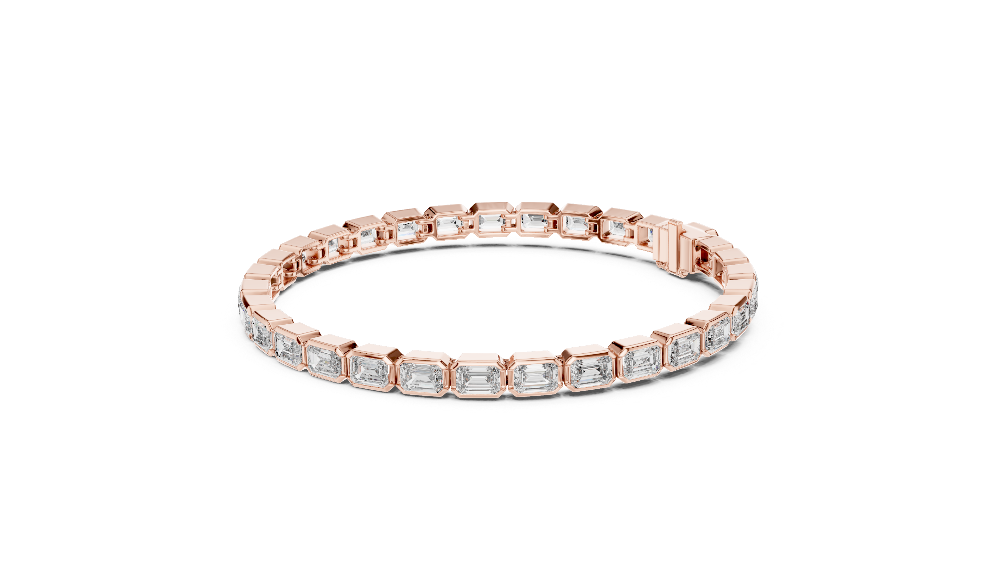 Emerald Cut Diamonds Tennis Bracelet