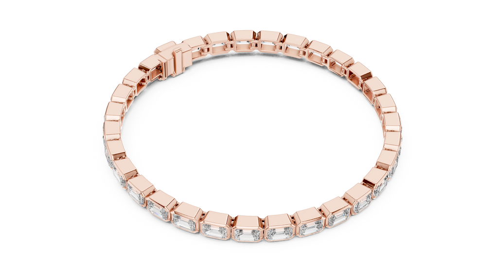Emerald Cut Diamonds Tennis Bracelet