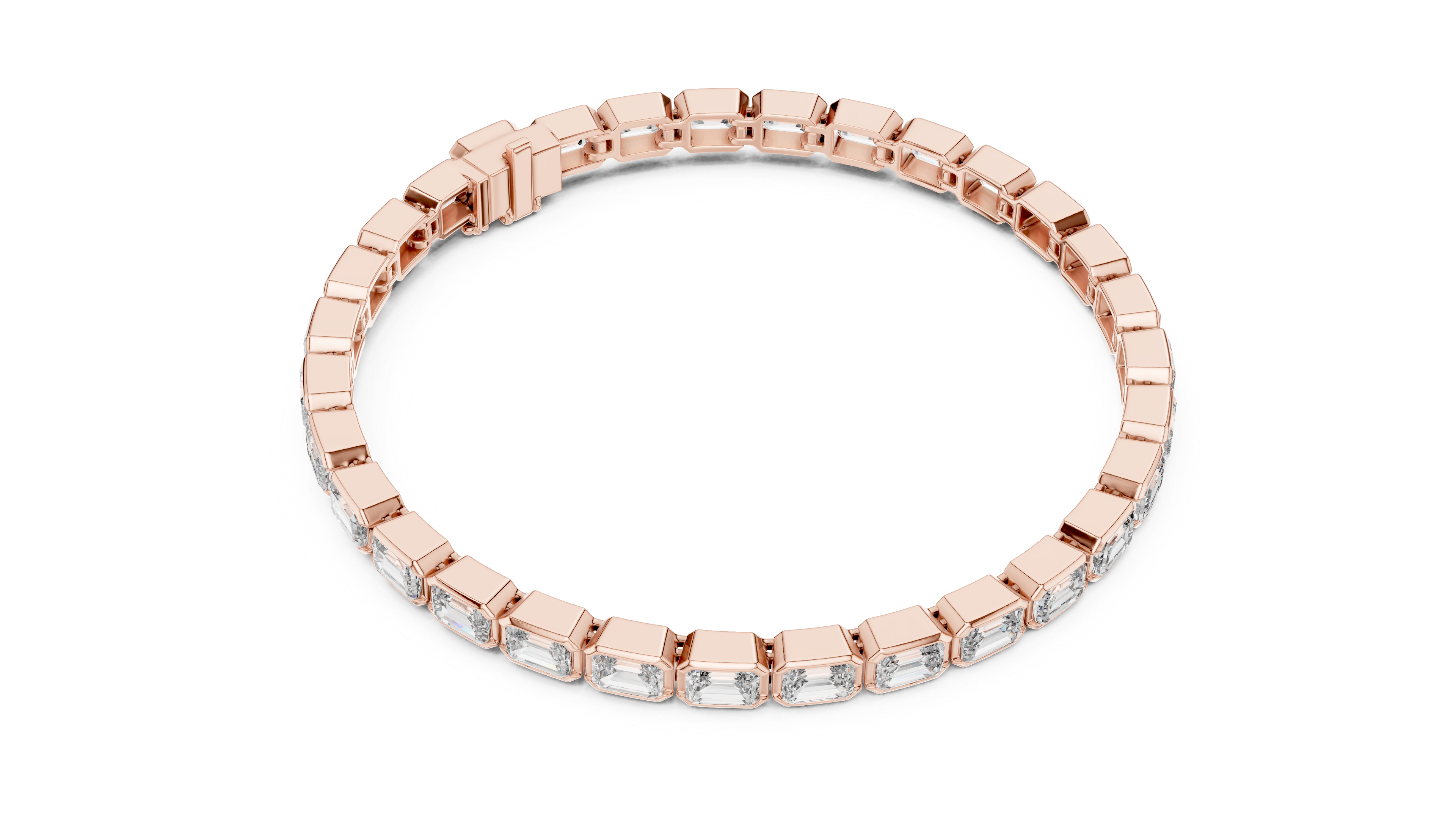 Emerald Cut Diamonds Tennis Bracelet