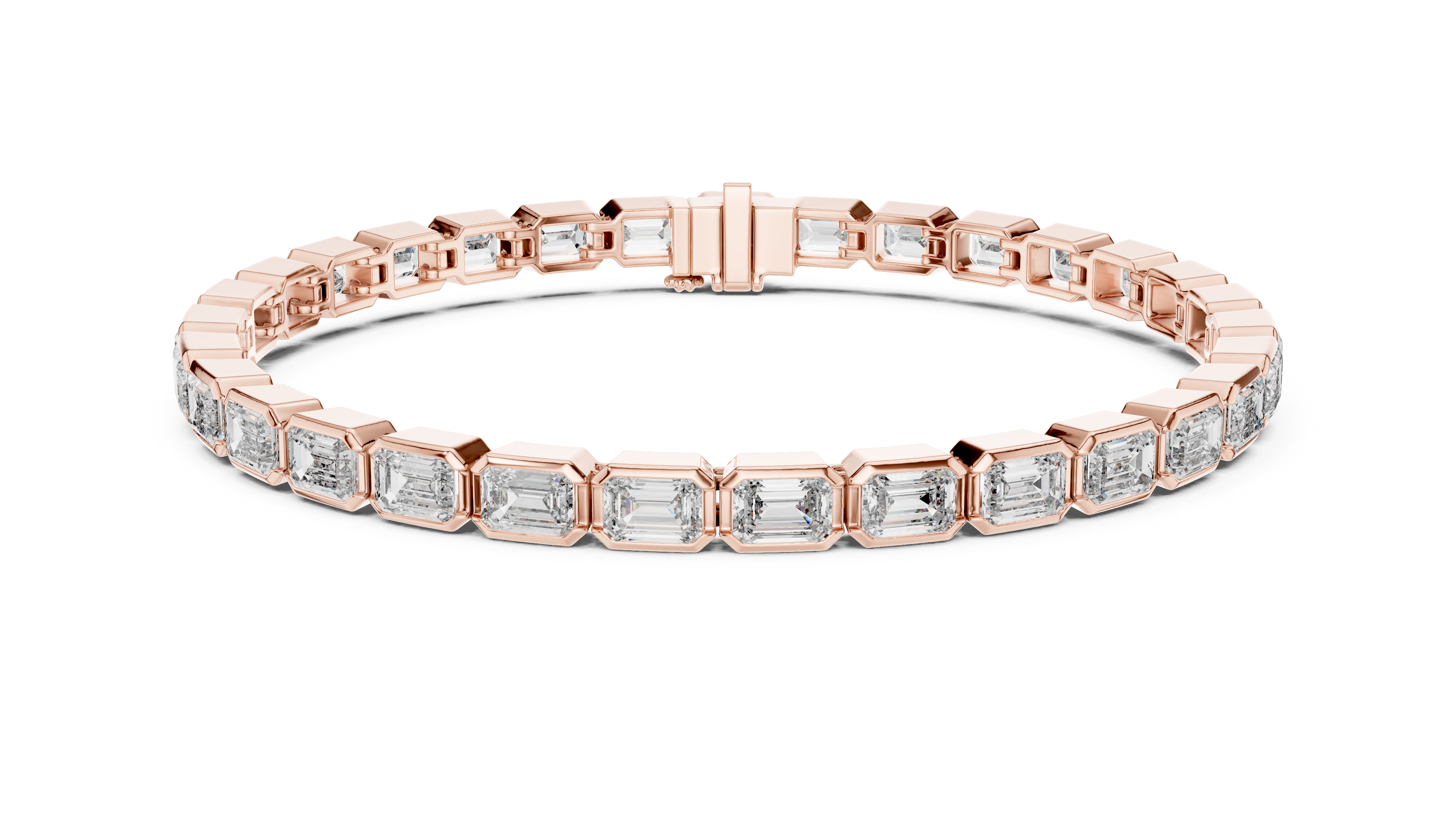 Emerald Cut Diamonds Tennis Bracelet