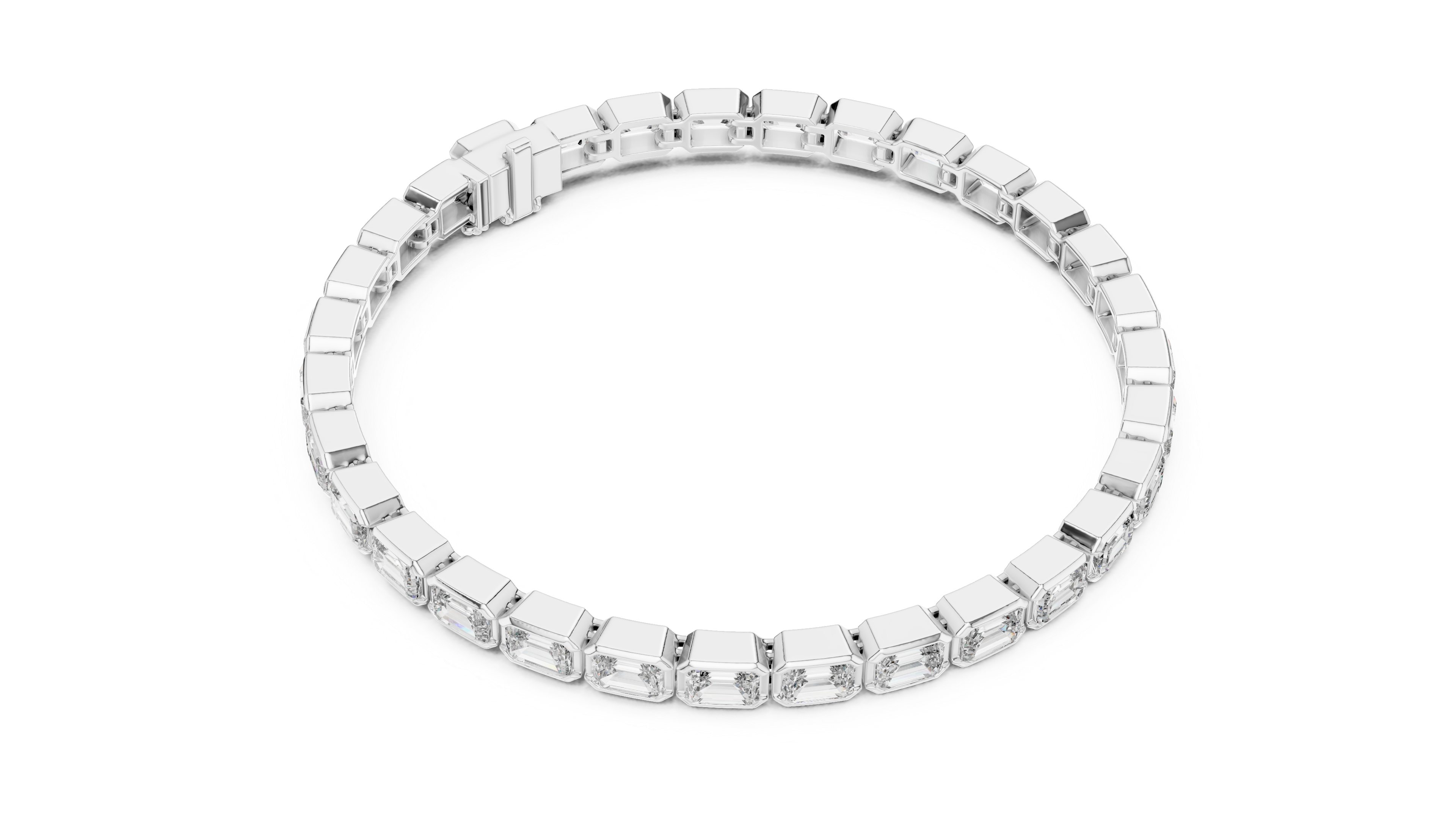 Emerald Cut Diamonds Tennis Bracelet