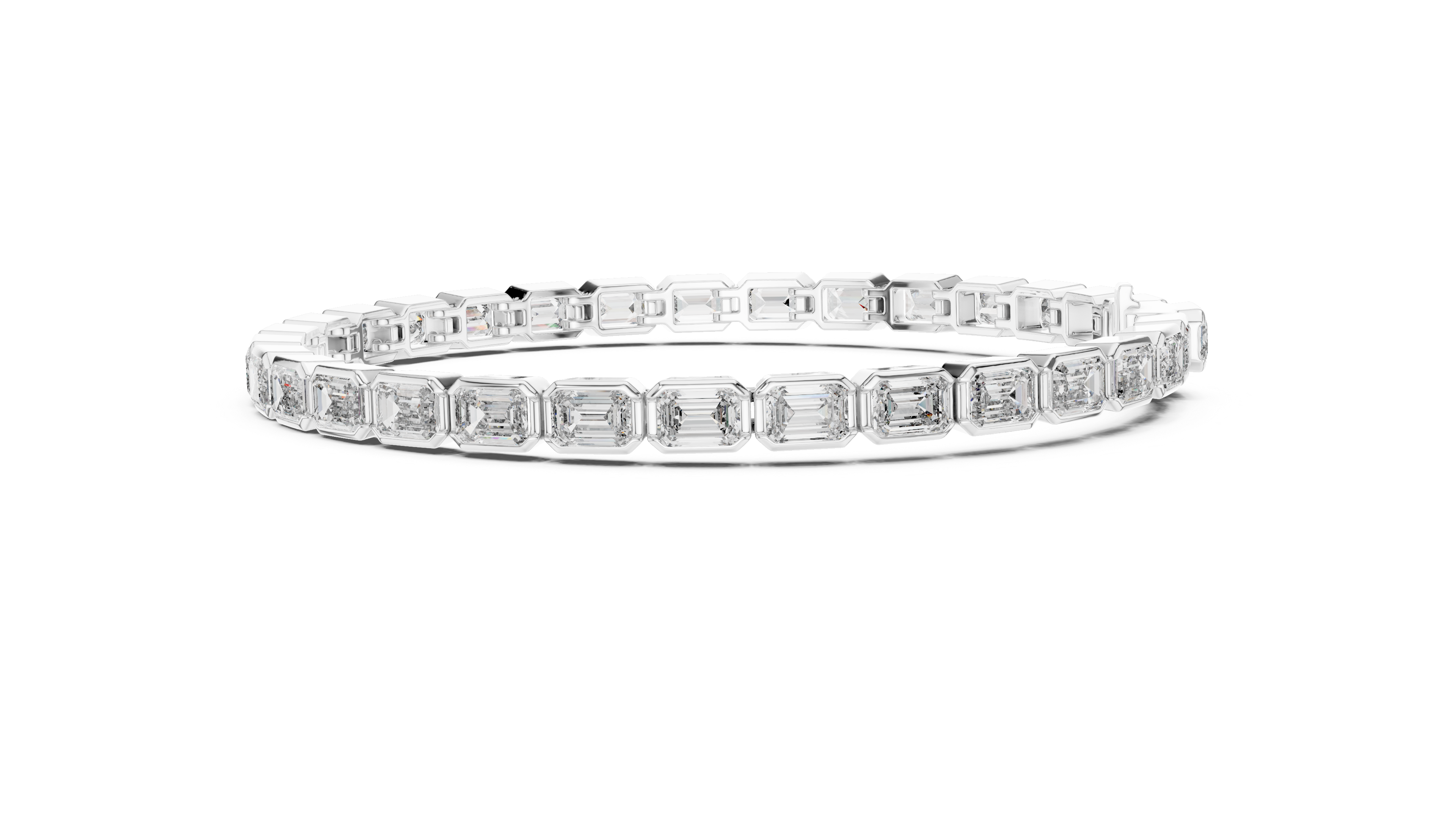 Emerald Cut Diamonds Tennis Bracelet