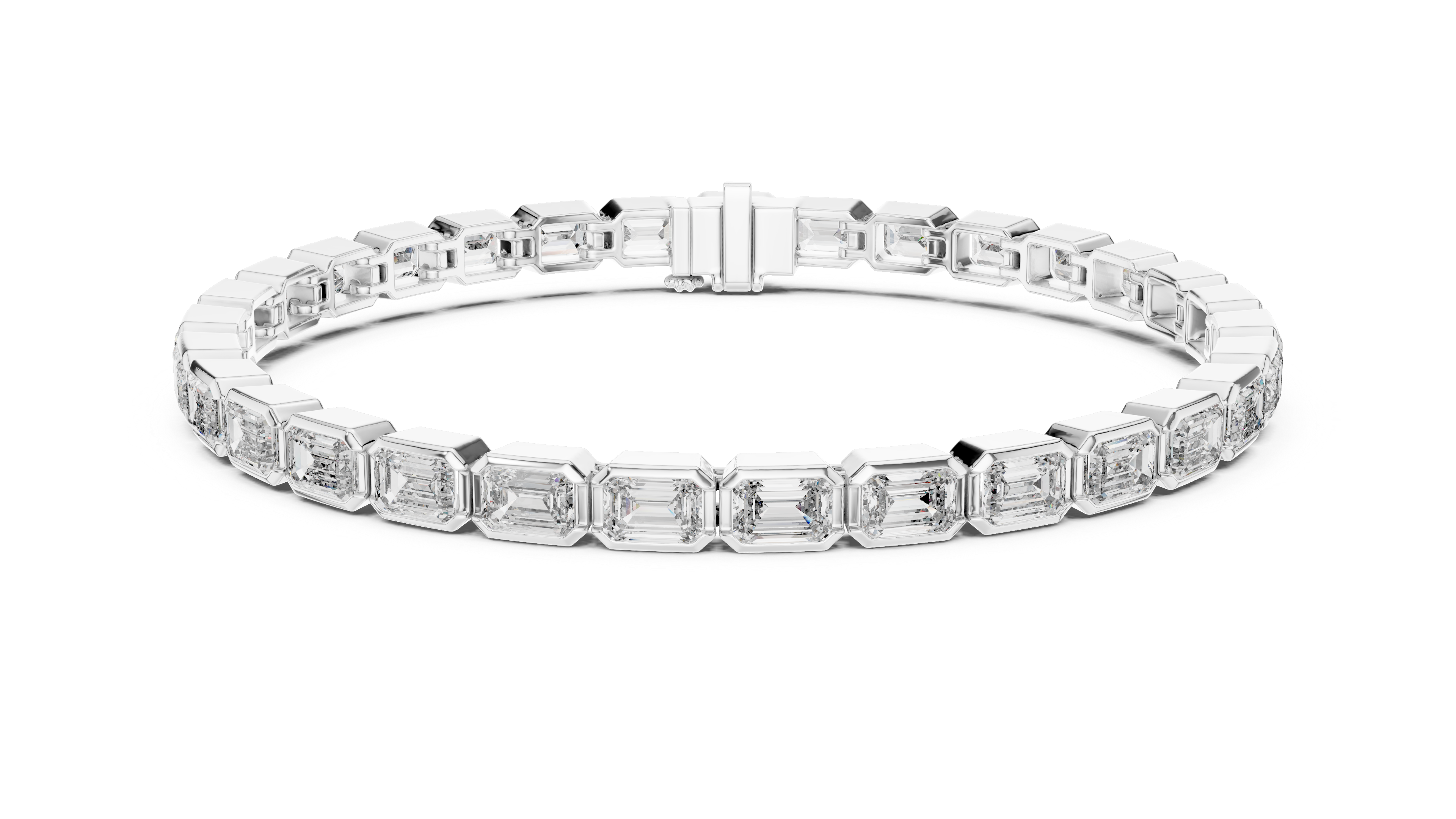 Emerald Cut Diamonds Tennis Bracelet