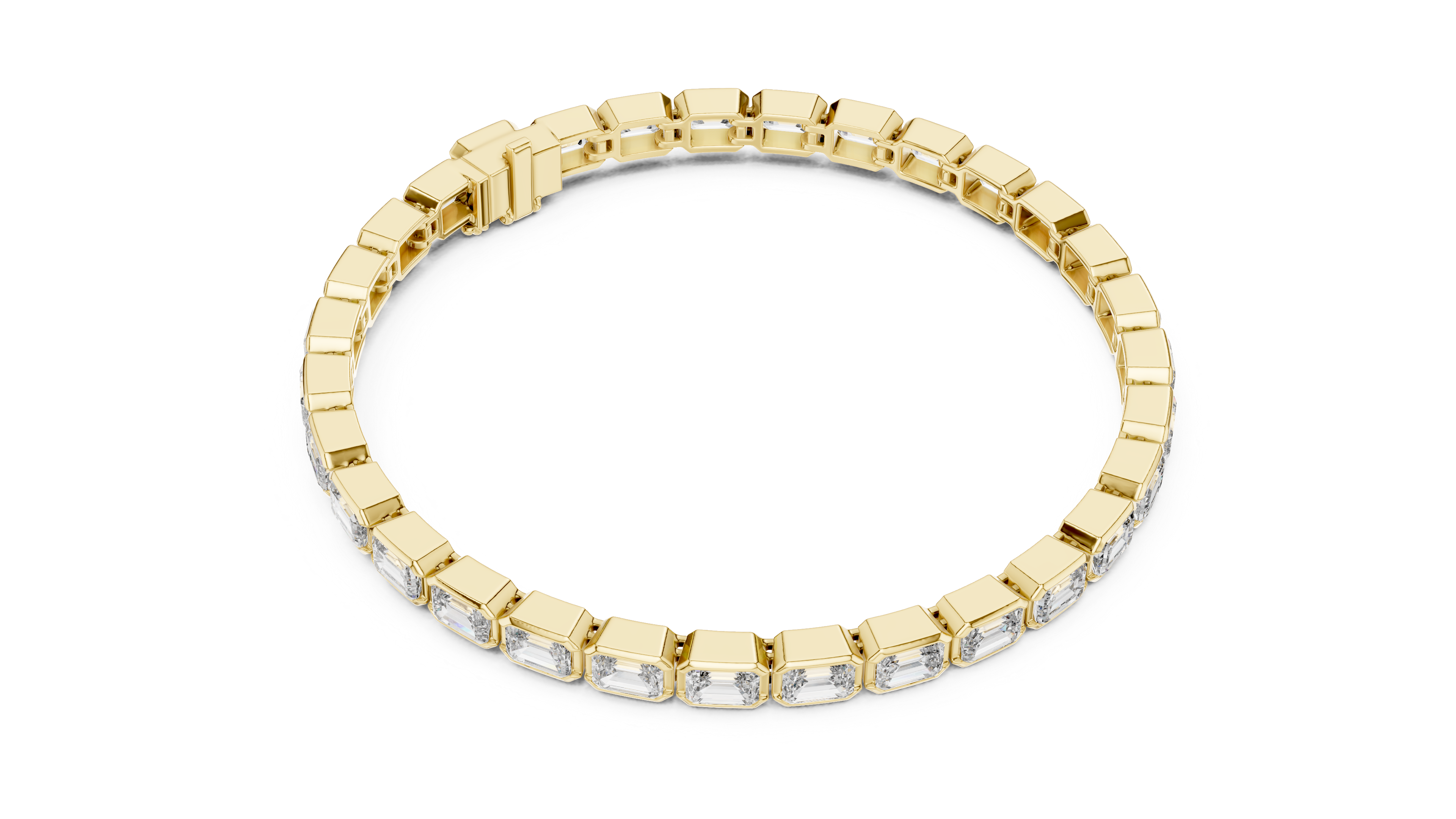 Emerald Cut Diamonds Tennis Bracelet
