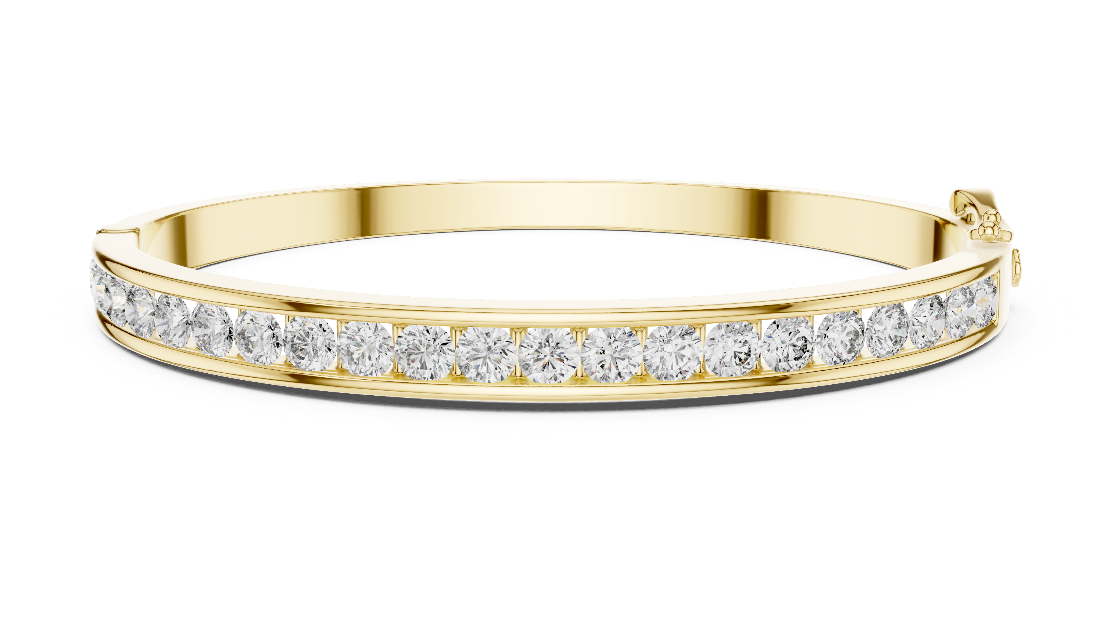 Round Diamond Channel Set Bangle Bracelet