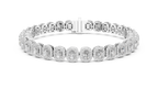 Radiant Cut Diamond Halo Tennis Bracelet