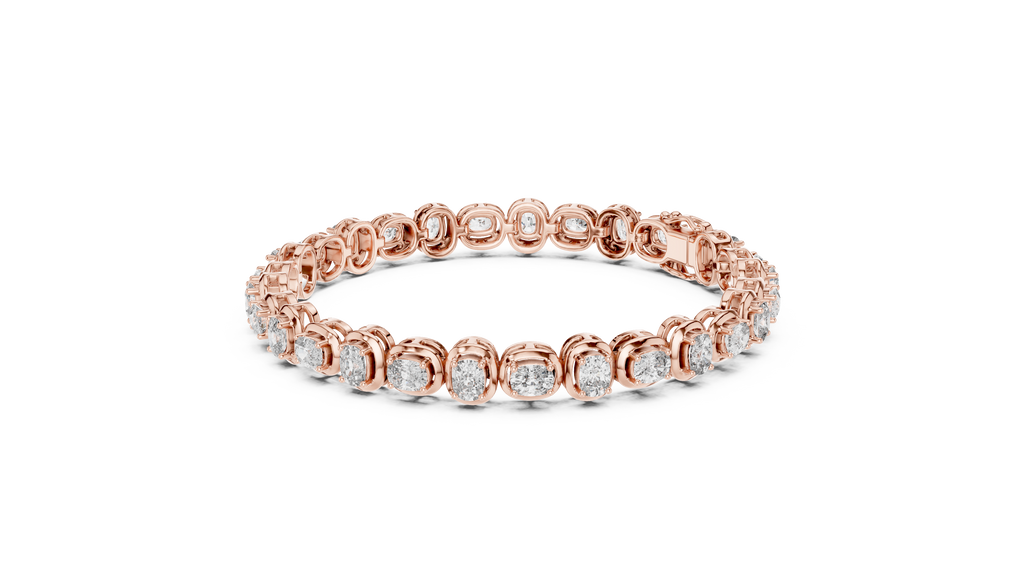 Cushion Diamond Link Tennis Bracelet