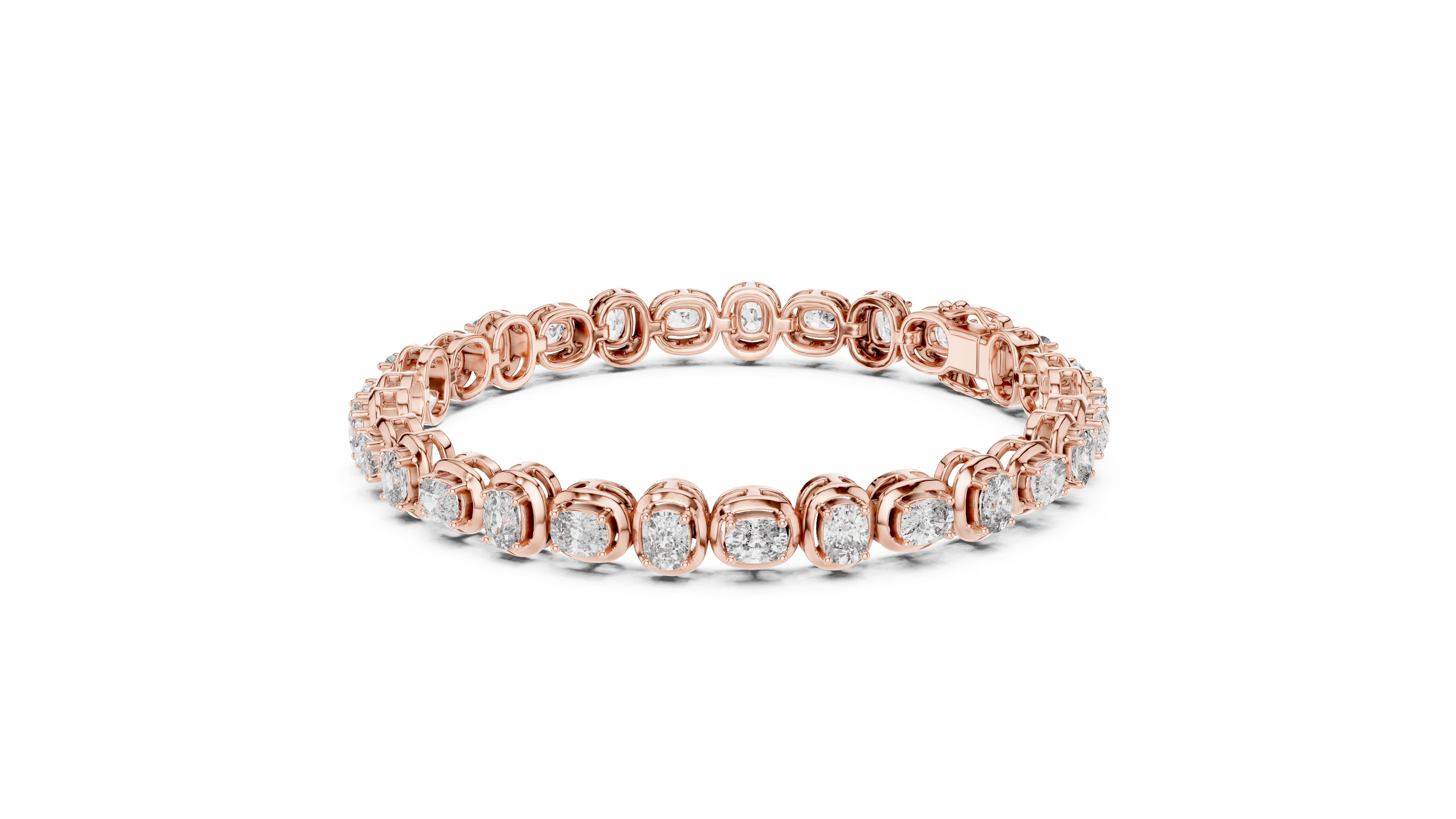 Cushion Diamond Link Tennis Bracelet