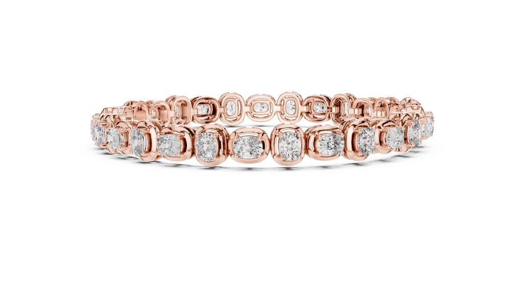 Cushion Diamond Link Tennis Bracelet