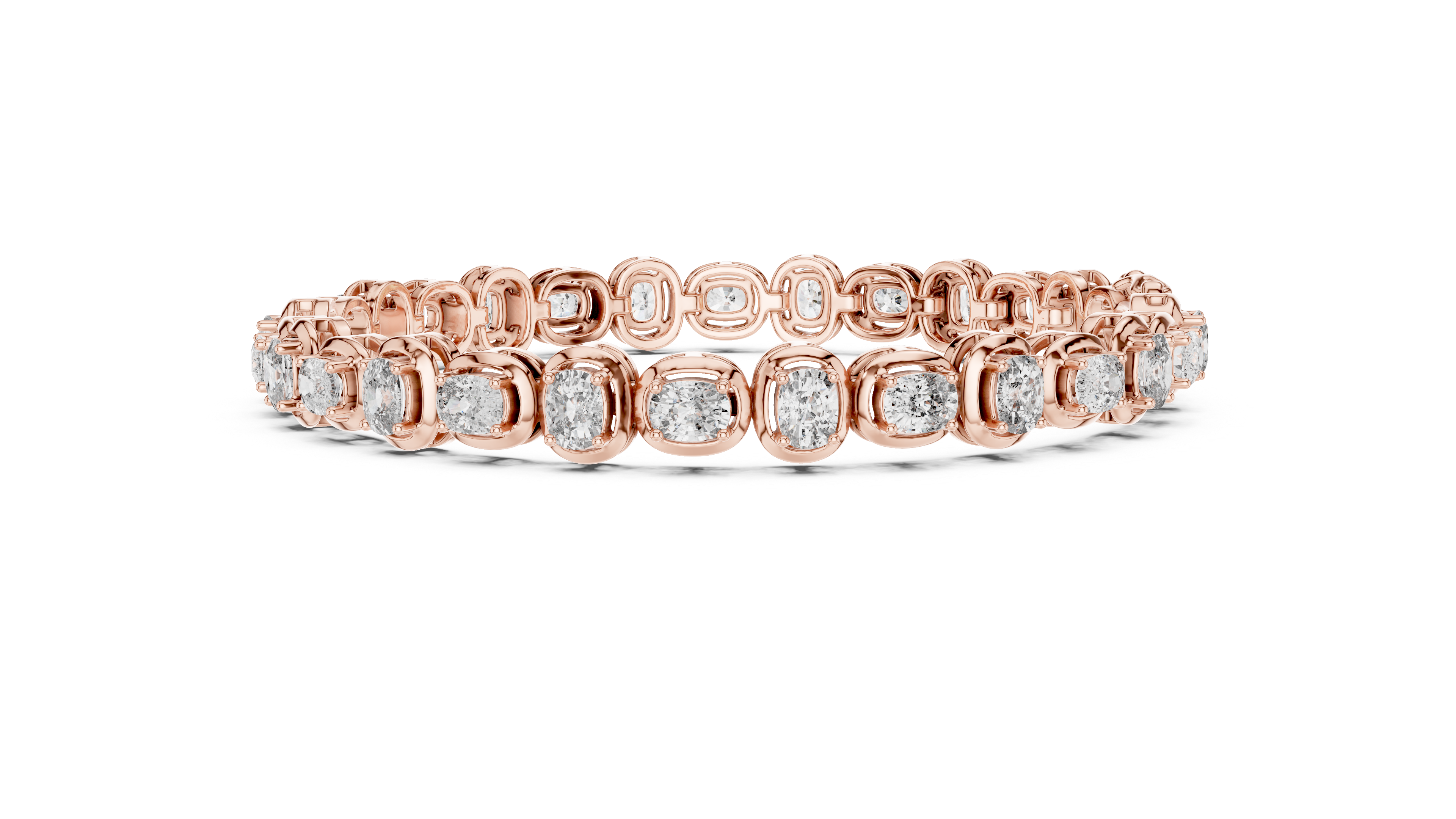 Cushion Diamond Link Tennis Bracelet