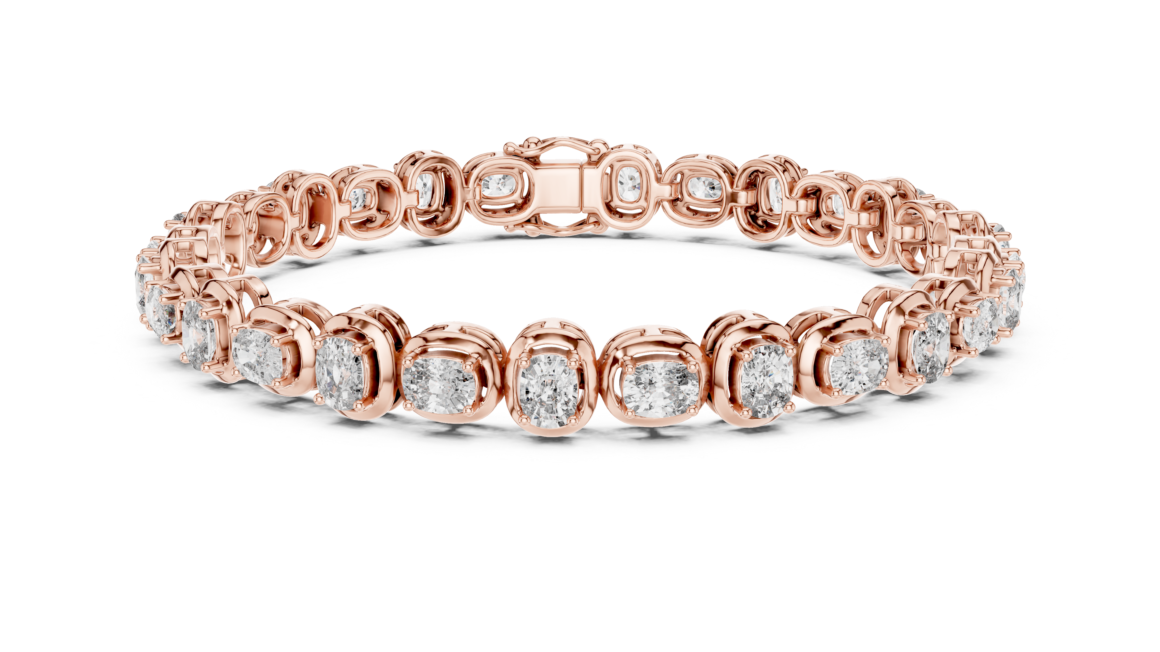 Cushion Diamond Link Tennis Bracelet