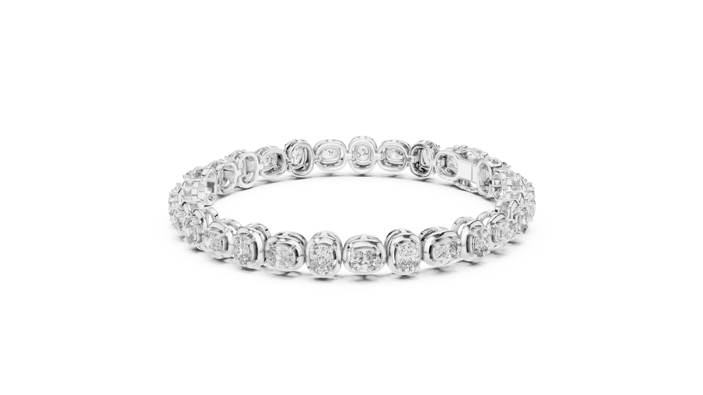 Cushion Diamond Link Tennis Bracelet