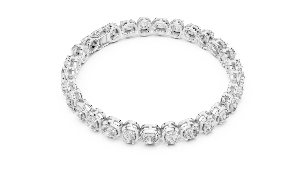 Cushion Diamond Link Tennis Bracelet