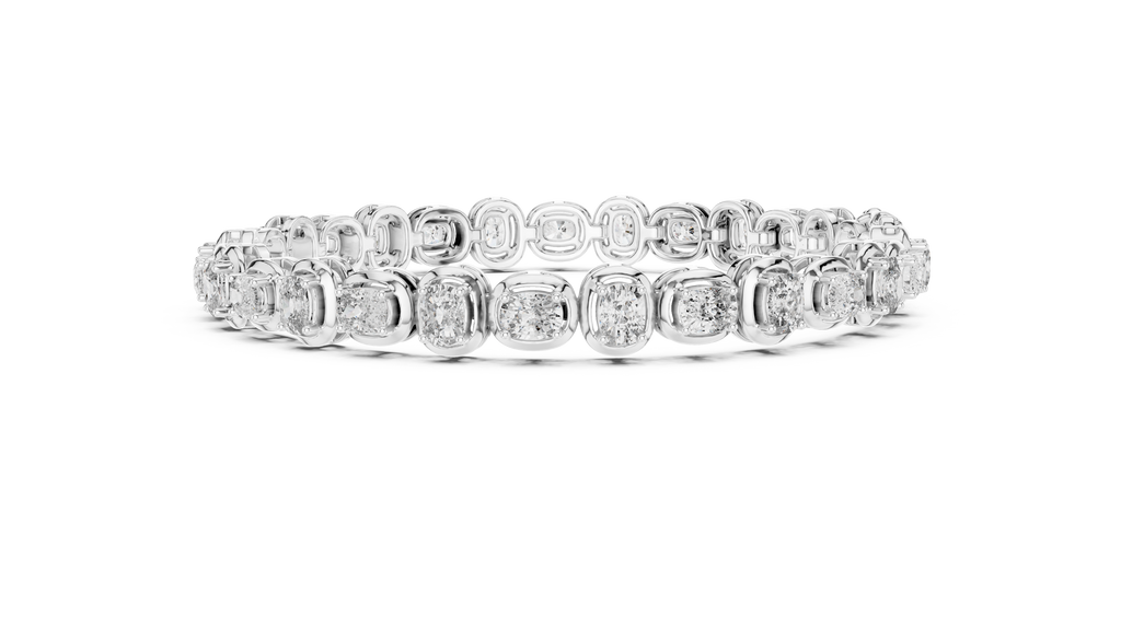 Cushion Diamond Link Tennis Bracelet