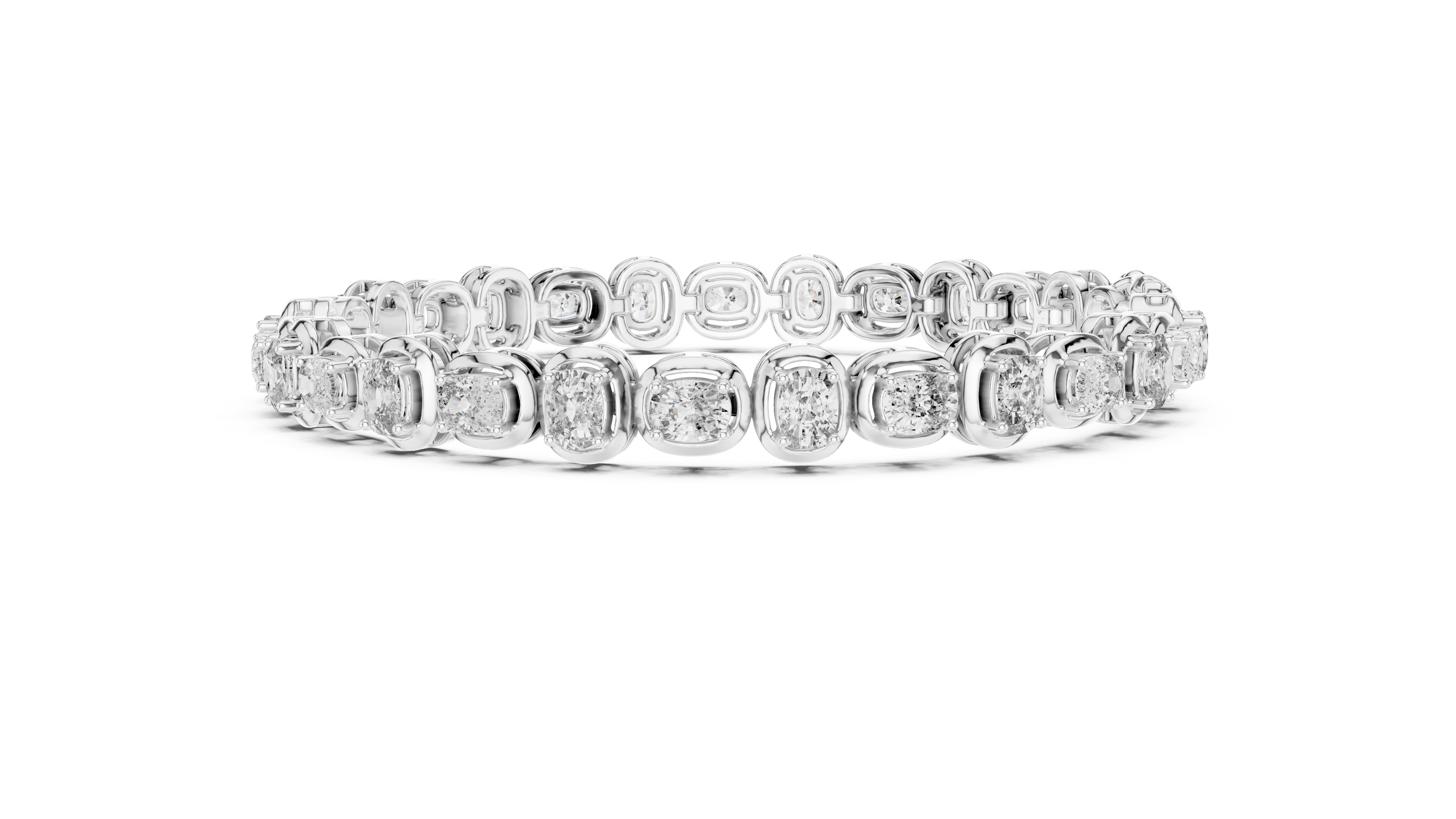 Cushion Diamond Link Tennis Bracelet