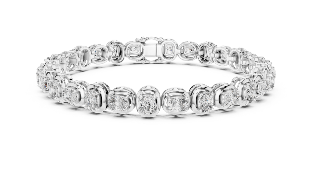 Cushion Diamond Link Tennis Bracelet