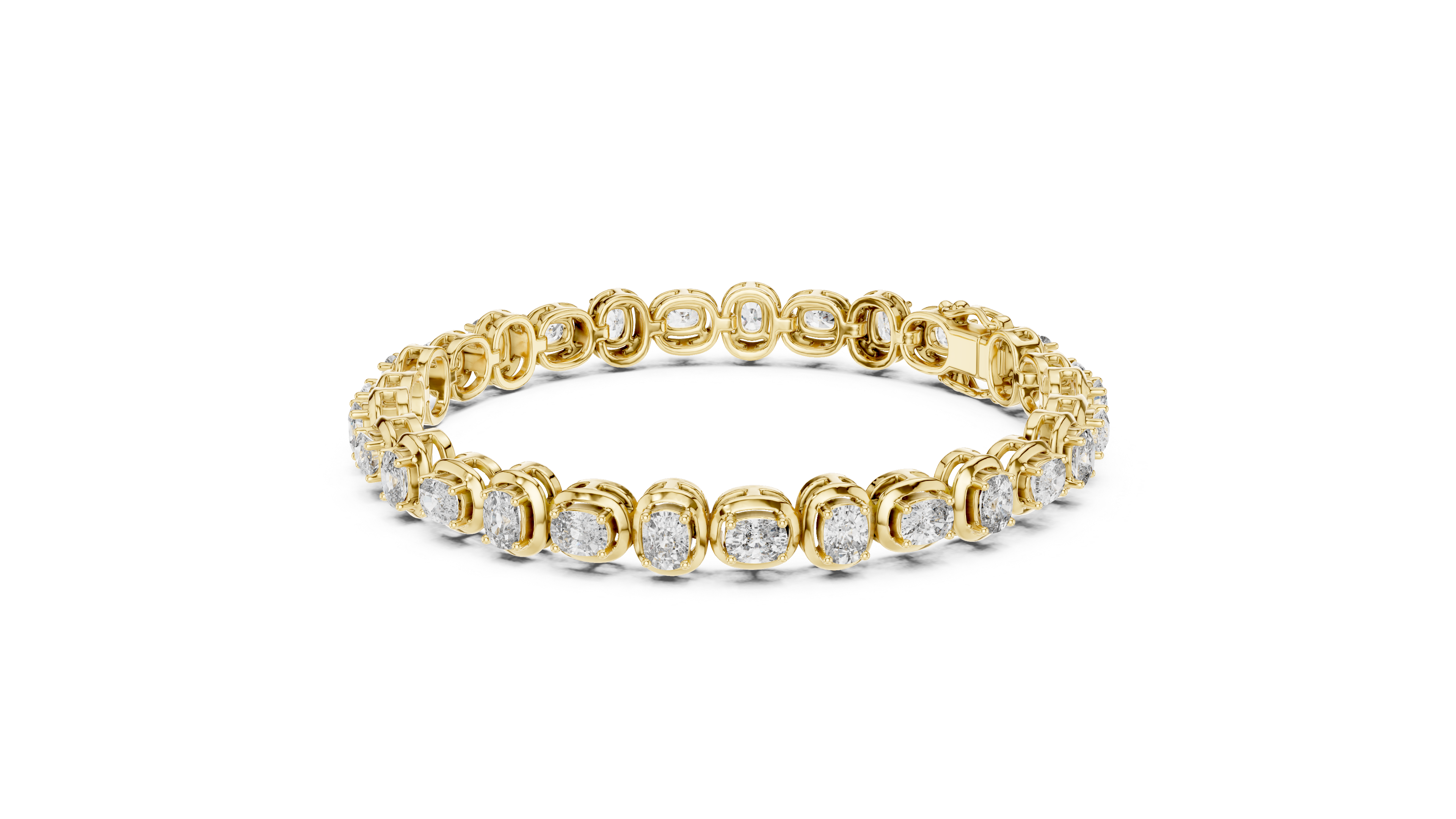 Cushion Diamond Link Tennis Bracelet