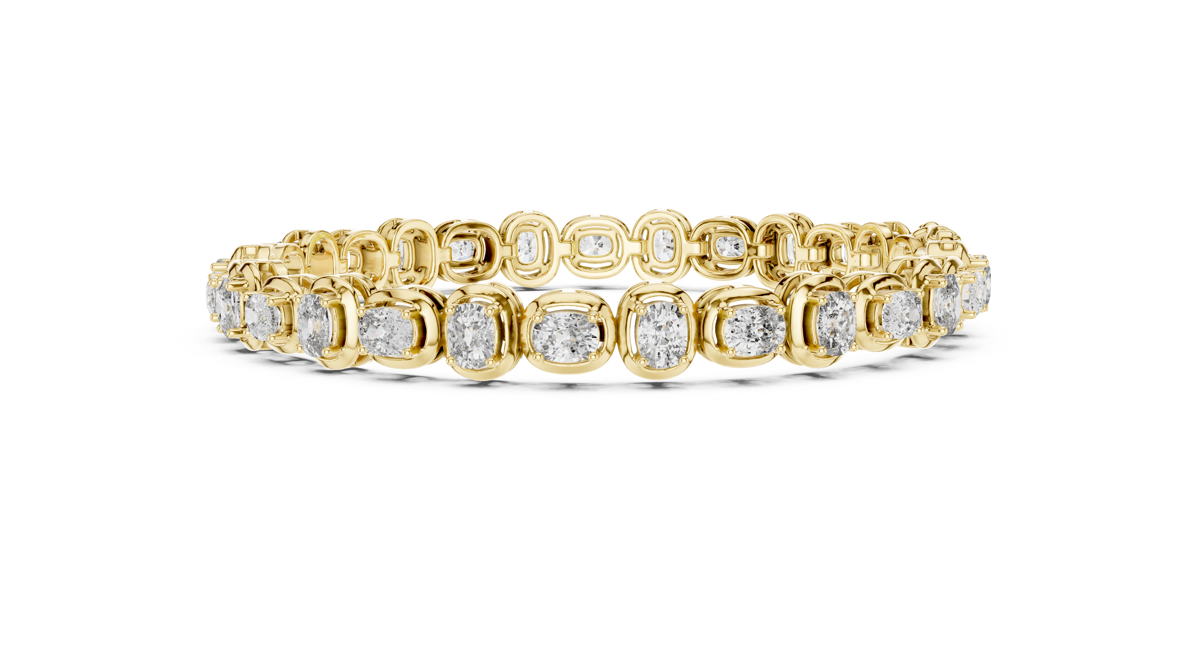 Cushion Diamond Link Tennis Bracelet