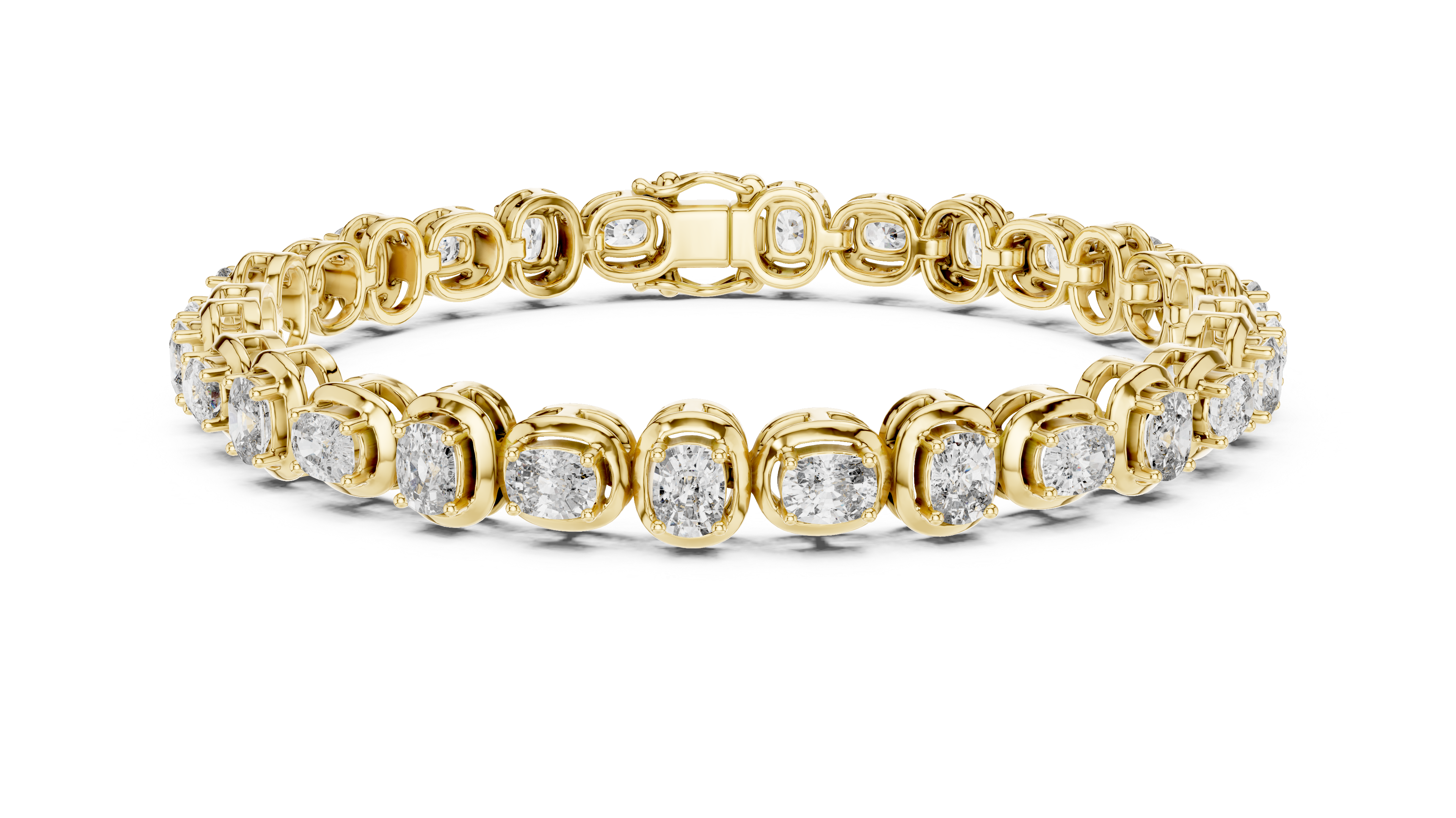 Cushion Diamond Link Tennis Bracelet